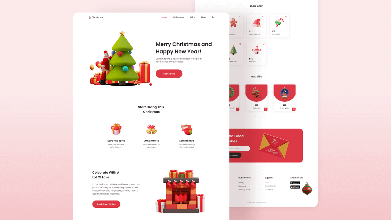 Hossain Foysal Projects; Landing Page Chirstmas