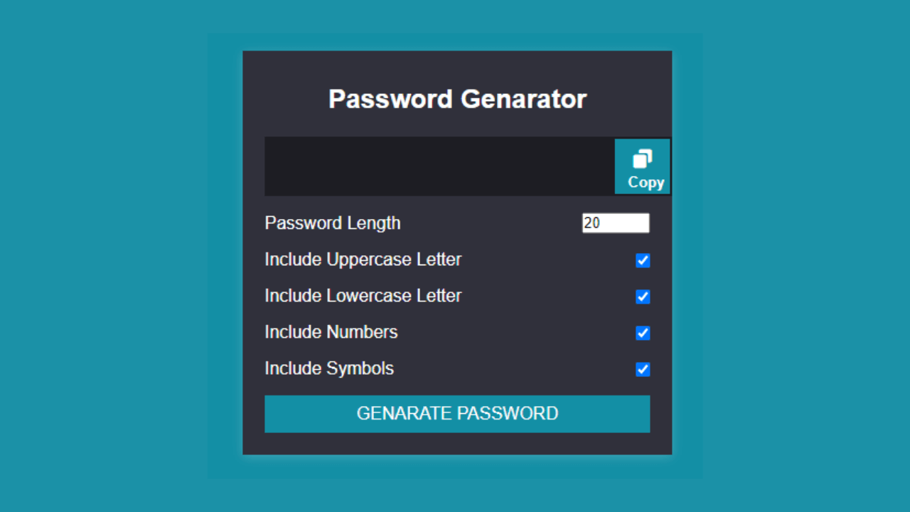 Hossain Foysal Project; Password Generator with js